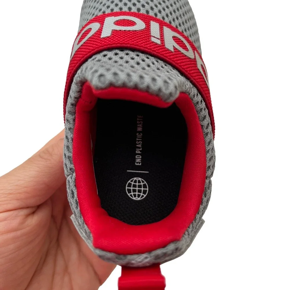 Adidas Baby Boys‎ Slip On Athletic Shoes Size 6 Gray-Red Lightweight Comfortable